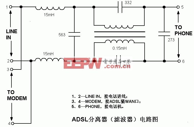 自制ADSL分离器