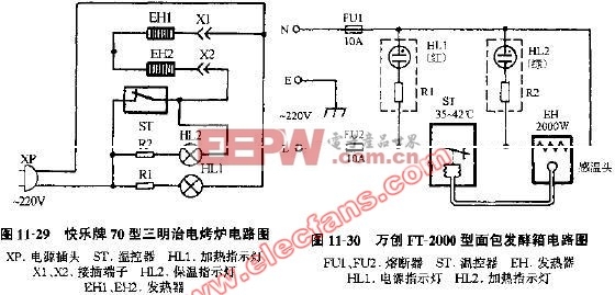 万创FT-2000型面包发酵箱电路图