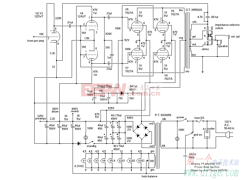 V4 power amp (7027A)