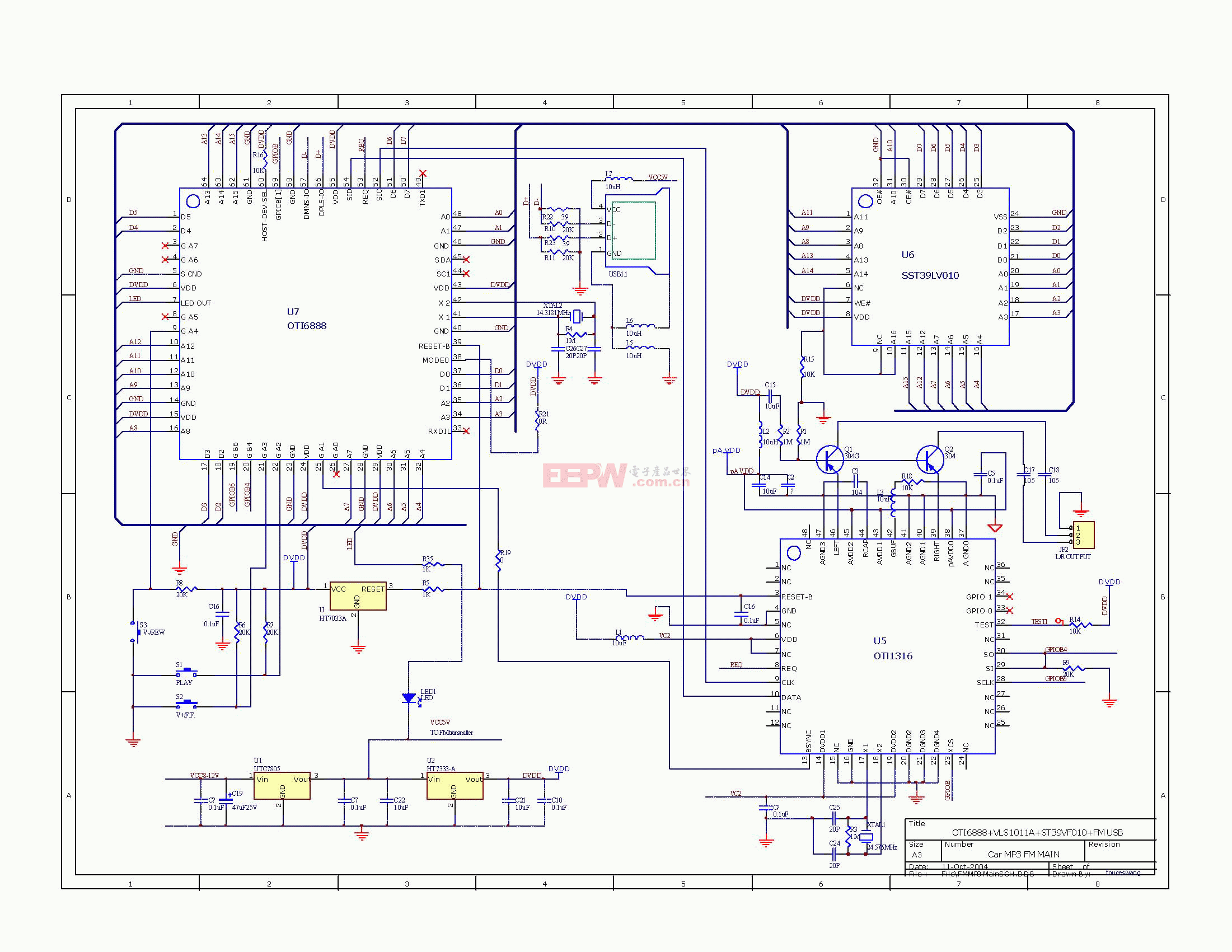 电路图：Car mp3 transmitter